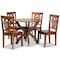 Baxton Studio Wanda Modern and Contemporary Transitional Walnut Brown Finished Wood 5-Piece Dining Set 178-11383-10901-Zoro - alternate 1
